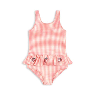 Konges Slojd Детски цял бански ETTA, geranium pink