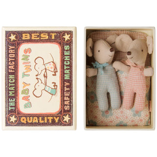 Maileg Twins, Baby mice in matchbox - Checker