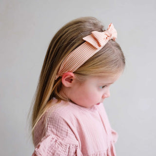 Диадема Peach gingham edie bow