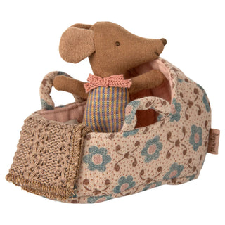 Maileg Кош за носене, Baby mouse -Rose
