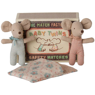 Maileg Twins, Baby mice in matchbox - Checker