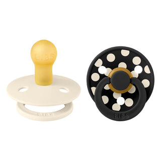 Биберони BIBS COLOUR, Polka Ivory/Black, 2 бр.
