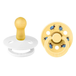 Биберони BIBS Studio COLOUR Beetle - White/Pale Butter, 2 бр.