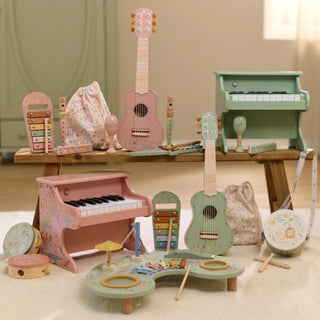 Дървена китара - Pink - Safari Friends FSC