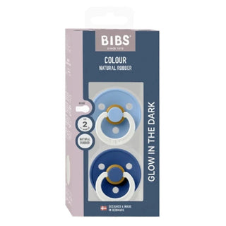 Биберони BIBS Studio COLOUR Sky Blue GLOW/Cornflower GLOW, 2 бр.