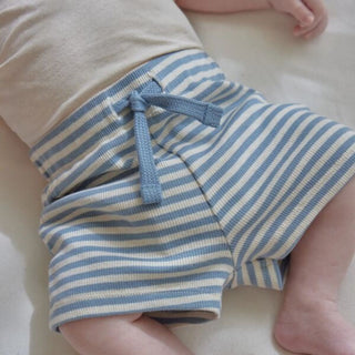 Бебешки Къс Панталон Stone Blue Stripe