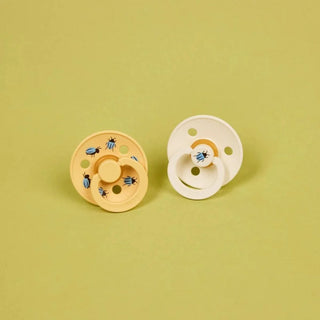 Биберони BIBS Studio COLOUR Beetle - White/Pale Butter, 2 бр.