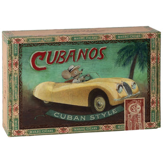 Maileg Grandma and Grandpa mice in cigarbox