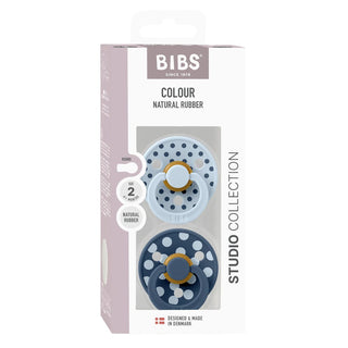 Биберони BIBS COLOUR, Polka Baby Blue/Steel Blue, 2 бр.