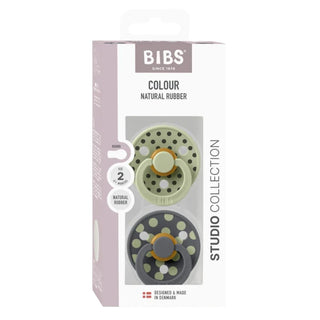 Биберони BIBS COLOUR, Polka Sage/Iron, 2 бр.