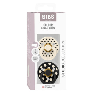 Биберони BIBS COLOUR, Polka Ivory/Black, 2 бр.