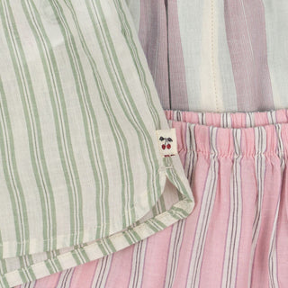 Konges Sløjd Комплект от 3 детски шорти ASLI - basil/orchid/bleu stripe
