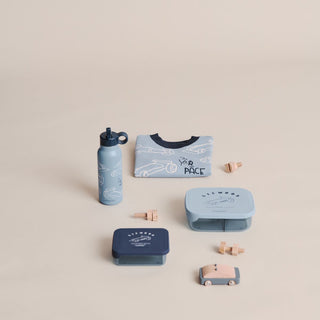LIEWOOD Бутилка за вода FALK Race cars / Beach blue, 350 мл.