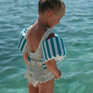 Детска Жилетка за Плуване 3-6 Години SunnyLife Poppy the Peach Green stripe
