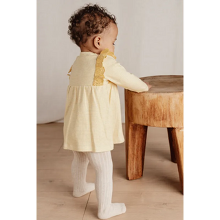 Бебешка Карирана Рокля с Дълъг Ръкав Warm Yellow
