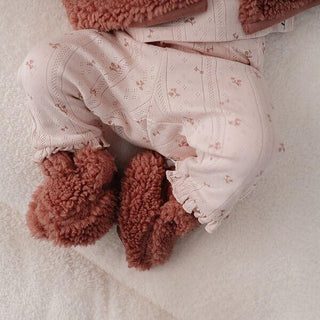 Бебешки Пантофки Teddy Pink Blush, Newborn Naturals