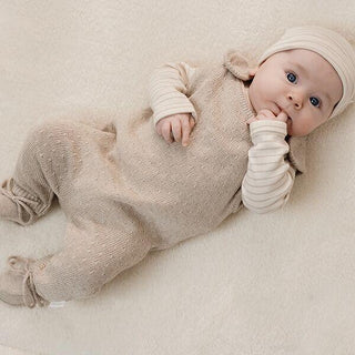 Бебешки Плетен Гащеризон Soft Beige Melee