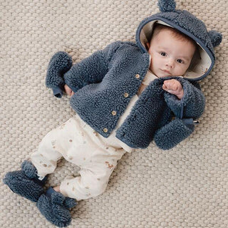Бебешки Ръкавички Teddy Stone Blue, Newborn Naturals