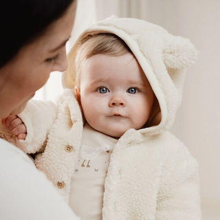 Бебешко Яке Teddy Off White, Newborn Naturals