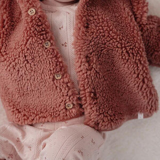 Бебешко Яке Teddy Pink Blush, Newborn Naturals