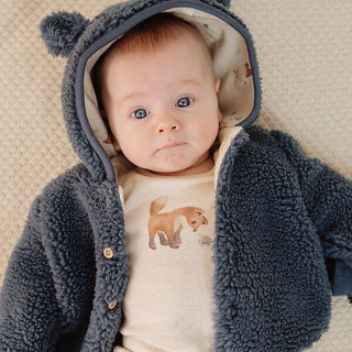 Бебешко Яке Teddy Stone Blue, Newborn Naturals
