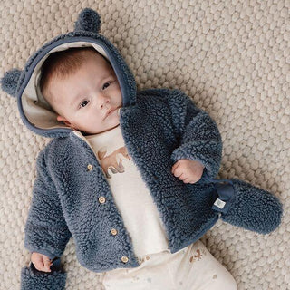 Бебешко Яке Teddy Stone Blue, Newborn Naturals
