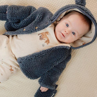 Бебешко Яке Teddy Stone Blue, Newborn Naturals