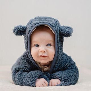 Бебешко Яке Teddy Stone Blue, Newborn Naturals