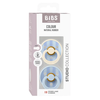 Биберони BIBS Studio Colour Block, Baby Blue Dusty Blue Mix, 2 бр.