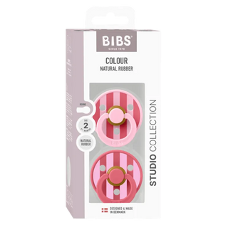 Биберони BIBS Studio Colour Block, Baby Pink Coral Mix, 2 бр.