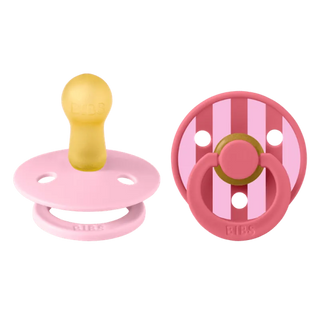 Биберони BIBS Studio Colour Block, Baby Pink Coral Mix, 2 бр.