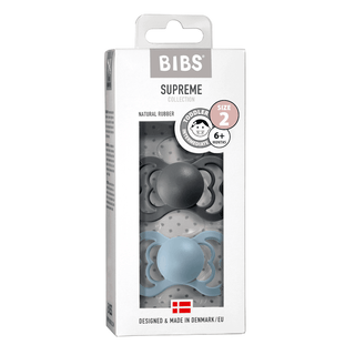 Биберони BIBS Supreme Iron & Baby Blue, 2 бр.