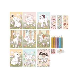 Комплект за оцветяване Rosa Fairy Garden + моливи и стикери