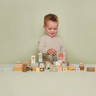 Дървени Кубчета в Кутия Little Farm