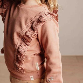 Детски пуловер Warm Pink с Волани