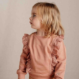 Детски пуловер Warm Pink с Волани