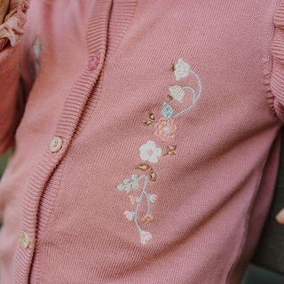 Детска Плетена Жилетка Warm Rose с Волани