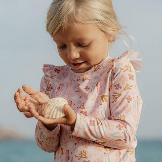 Детски Бански, Тениска с Дълъг Ръкав Coral Sea Pink