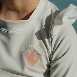 Детски Бански, Тениска с Къдрички Light Green
