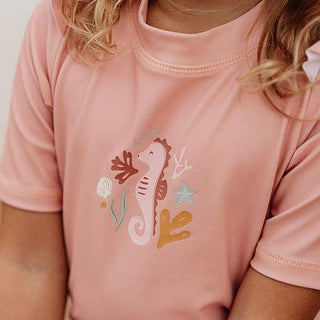 Детски Бански, Тениска с Къдрички Pink