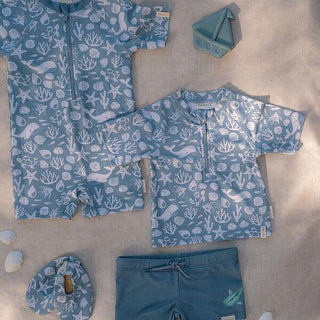 Детски Бански, Тениска с Къс Ръкав Sea Life Ocean Blue