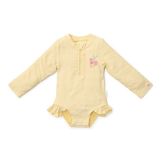 Детски Цял Бански Костюм с Дълъг Ръкав и Къдрички Ocean Treasures Yellow