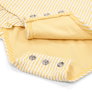 Детски Цял Бански Костюм с Дълъг Ръкав и Къдрички Ocean Treasures Yellow