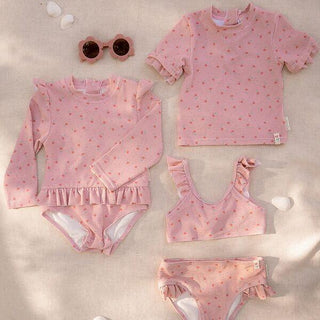 Детски Цял Бански Костюм с Дълъг Ръкав Sunny Flowers Blush
