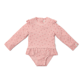 Детски Цял Бански Костюм с Дълъг Ръкав Sunny Flowers Blush