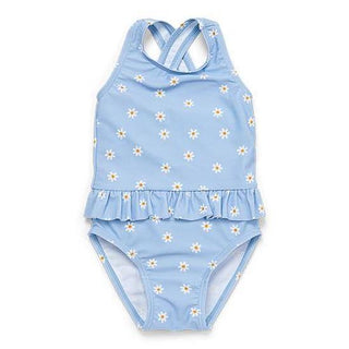 Детски Цял Бански Костюм с Къдрички Daisies Blue