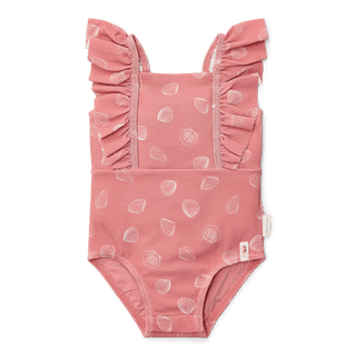Детски Цял Бански Костюм с Къдрички Ocean Treasures Pink