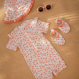 Детски Цял Бански Костюм с Къс Ръкав Sunny Flowers Multi Colour