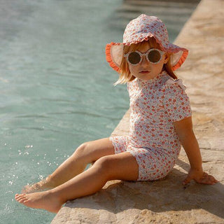 Детски Цял Бански Костюм с Къс Ръкав Sunny Flowers Multi Colour