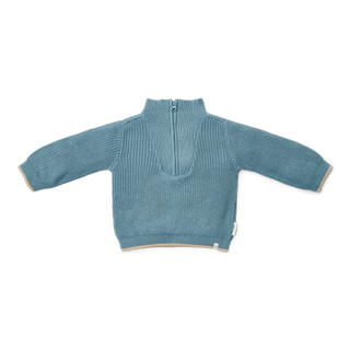 Детски Плетен Пуловер с Цип Stone Blue